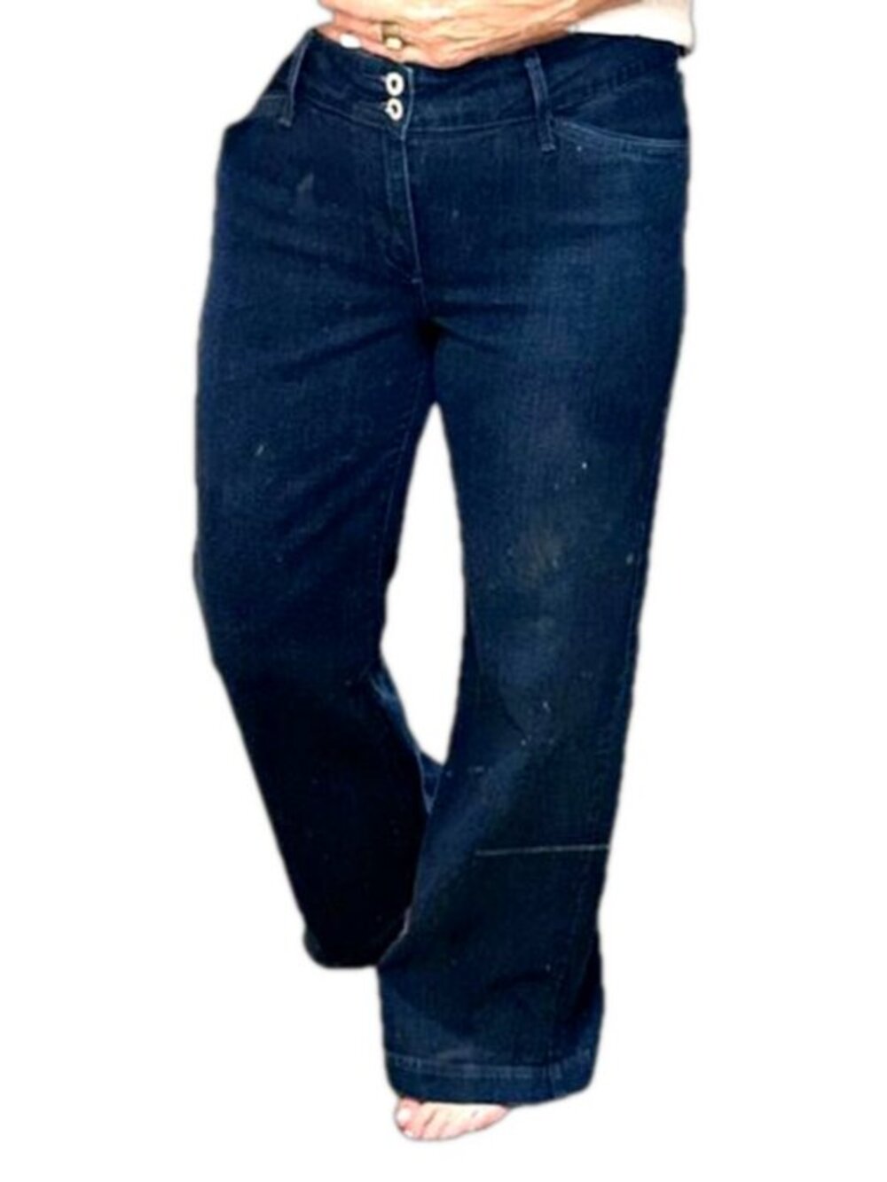 Levi's Demi Curve Denim Size 10 / 33 Trouser Cut Jeans Pants Dark Wash Mid Rise